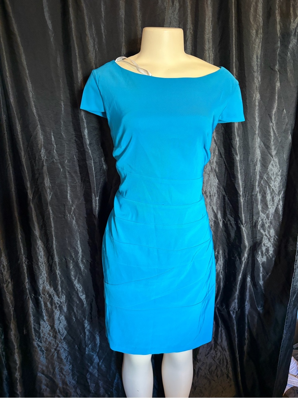 dressbarn Turquoise Boatneck Sheath Dress
